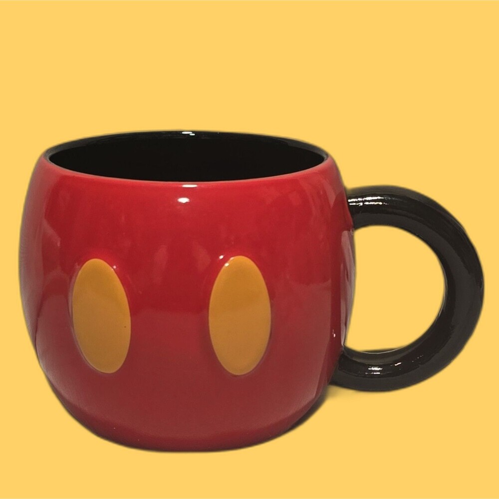 Disney Store Exclusive Mickey Mouse Mug Red Pants Yellow Buttons Coffee Mug Cup